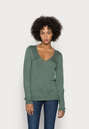 Pulls Anna Field OPEN V NECK Vert Femme | PTH-2144145